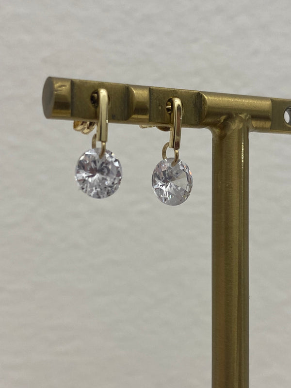 Drop CZ Earrings - 9ct Yellow Gold