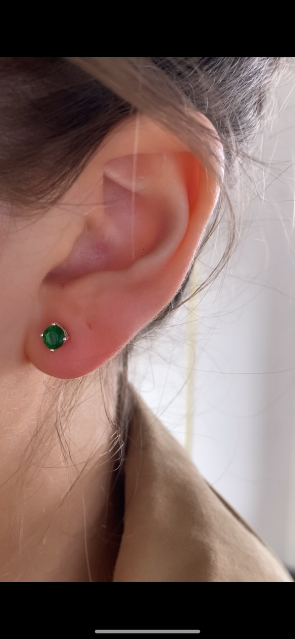 Coloured Stud Earring 5mm - Sterling Silver