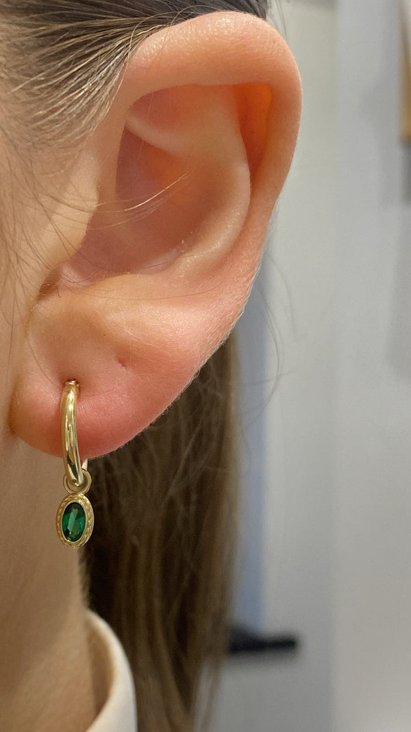 CZ Hoop Earrings - 9ct Yellow Gold