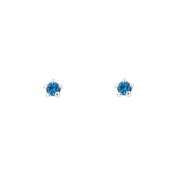 Platinum Plated Light Blue Nano Crystal Stud Earrings