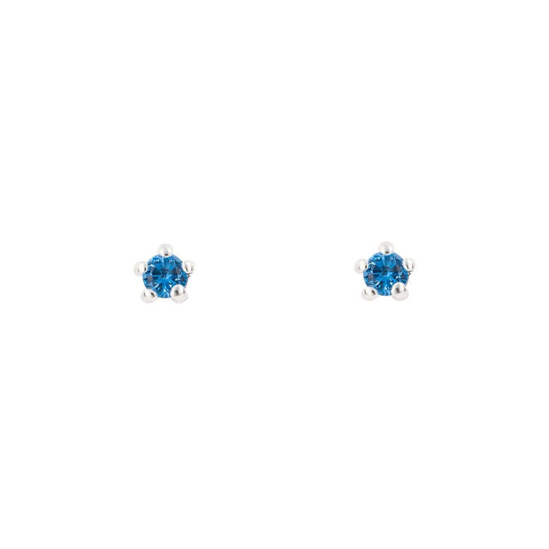 Platinum Plated Light Blue Nano Crystal Stud Earrings