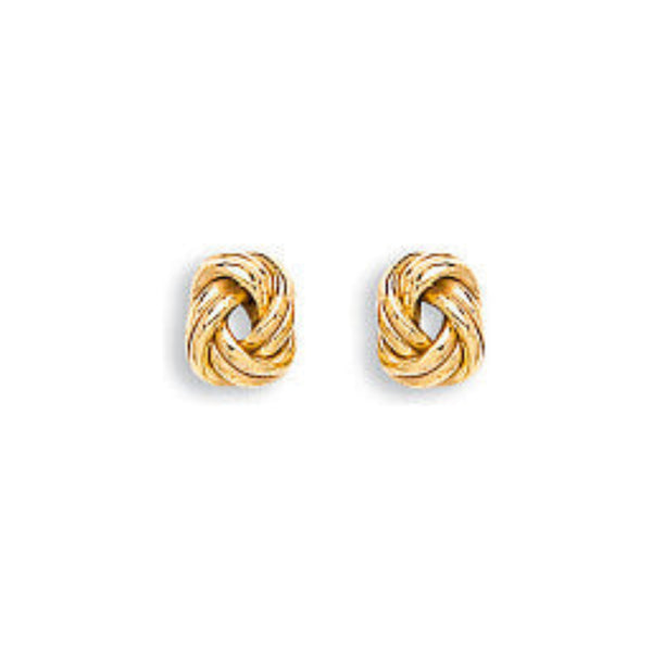 9mm Knot Stud Earrings - 9ct Yellow Gold