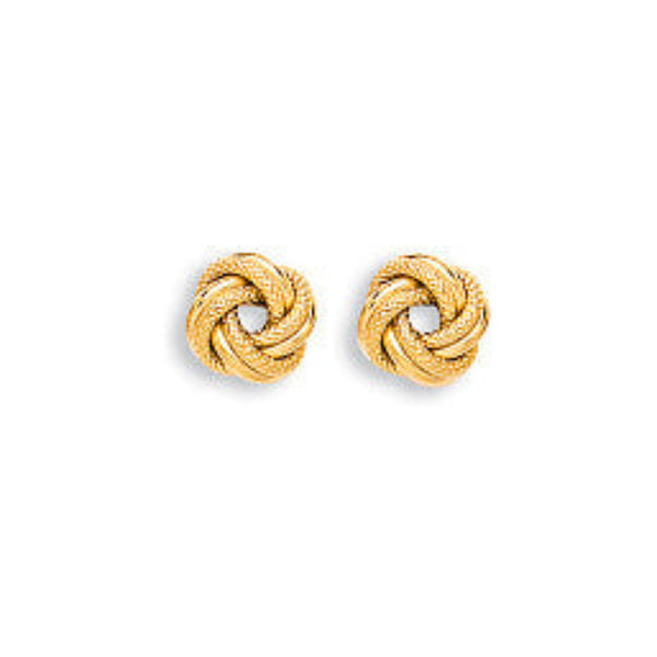 8mm Knot Stud Earrings - 9ct Yellow Gold