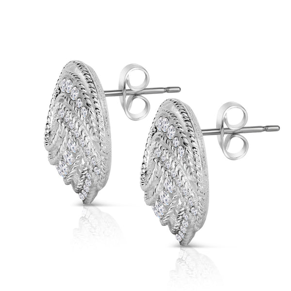 Twist Earrings with Clear Stones - Newbridge Silverware