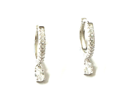 Huggies CZ Earrings - Sterling Silver