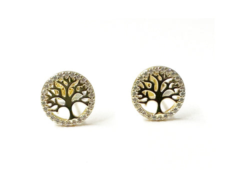 Tree Of Life Earrings - Sterling Silver Gold Plated