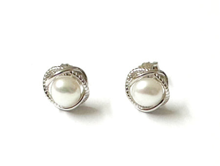 Pearl Stud Earrings - Sterling Silver/Gold Plated