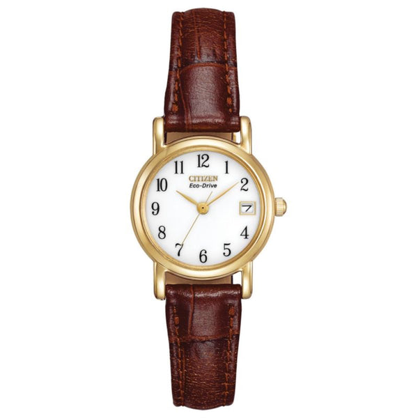 Citizen Ladies Brown Leather Strap Watch