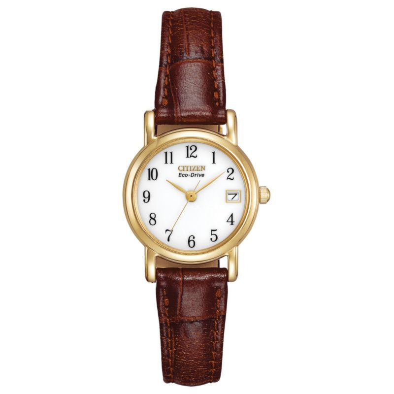 Citizen Ladies Brown Leather Strap Watch