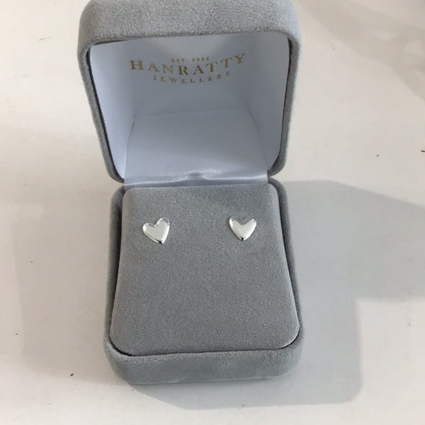 Silver Heart Stud Earrings