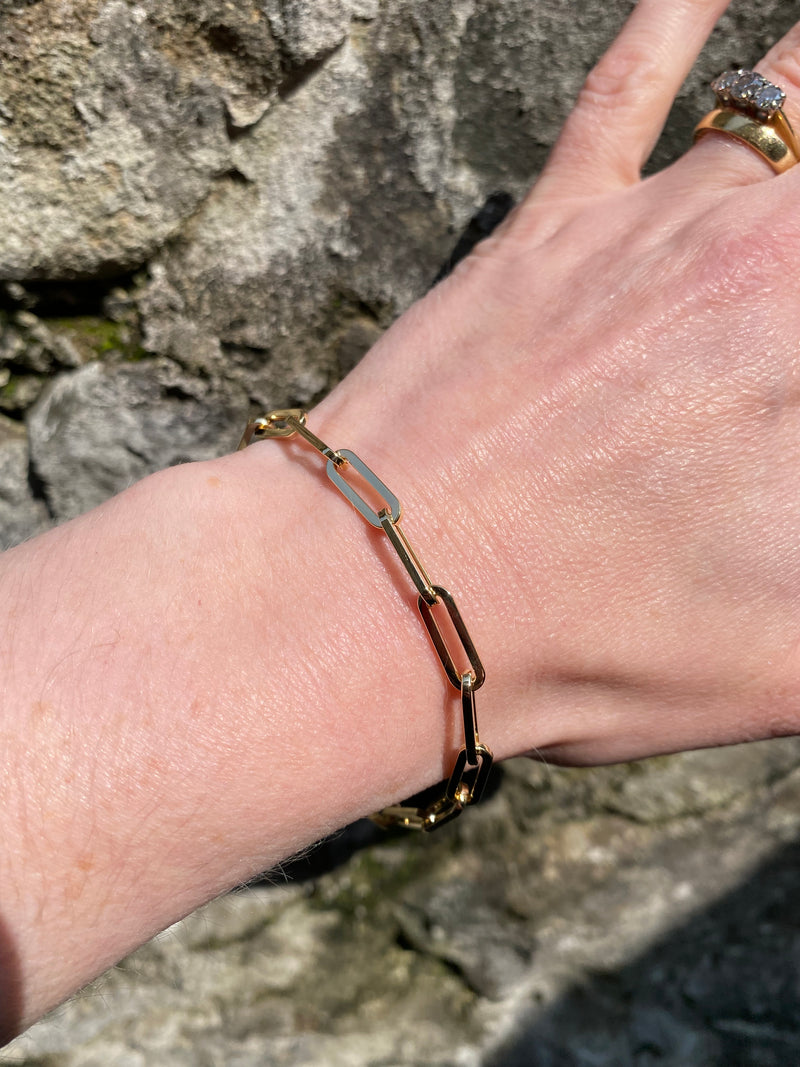 Ladies 7.5"" Paperclip Bracelet - 9CT Yellow Gold