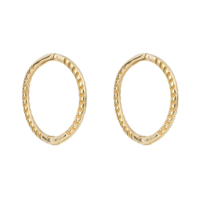 9ct Yellow Gold Rope Effect Hoop Earrings