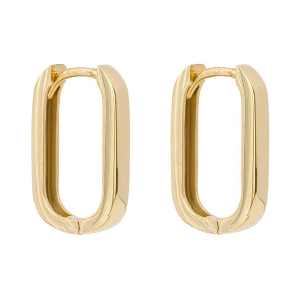 9ct Yellow Gold U-Shape Hoop Earrings