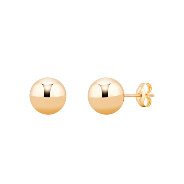8mm Ball Stud Earrings - 9ct Yellow Gold