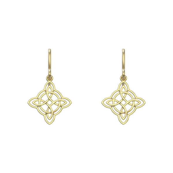 Celtic Drop Earrings - 9ct Yellow Gold