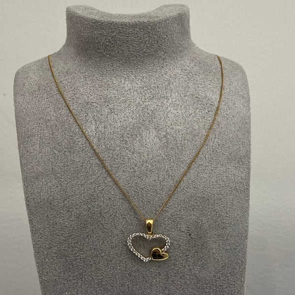 Heart Floating + CZ Pendant