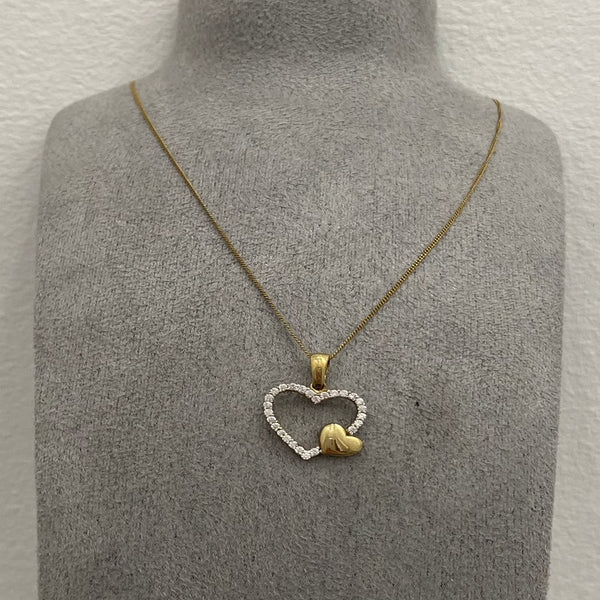 Heart Floating + CZ Pendant
