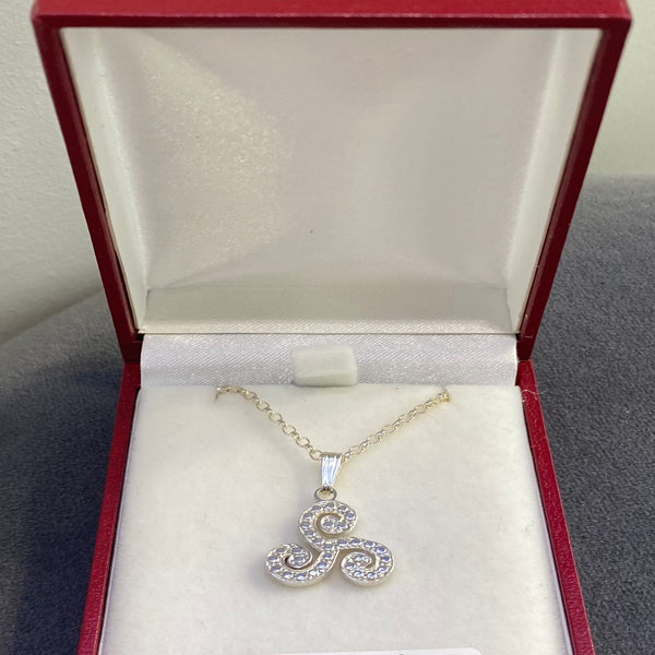 Celtic Triskele Knot Necklace - Sterling Silver