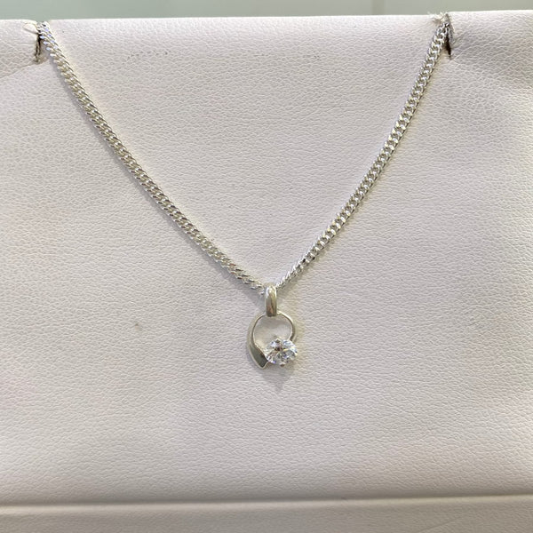 CZ Pendant - Sterling Silver