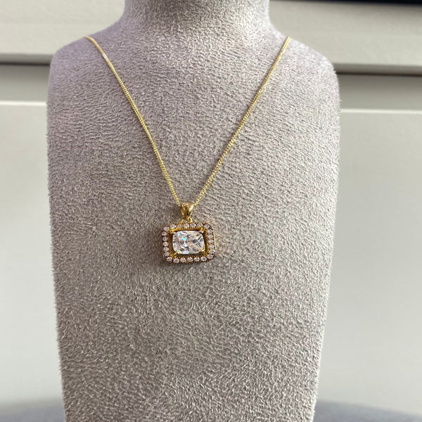 Pave Set Cubic Zirconia Pendant - Sterling Silver