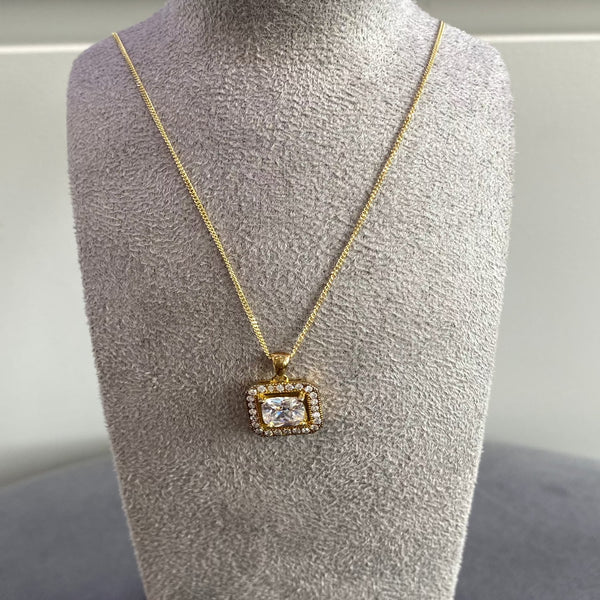 Pave Set Cubic Zirconia Pendant - Sterling Silver