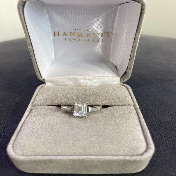 CZ Rectangle Ring - Sterling Silver