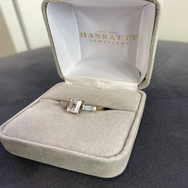 CZ Rectangle Ring - Sterling Silver