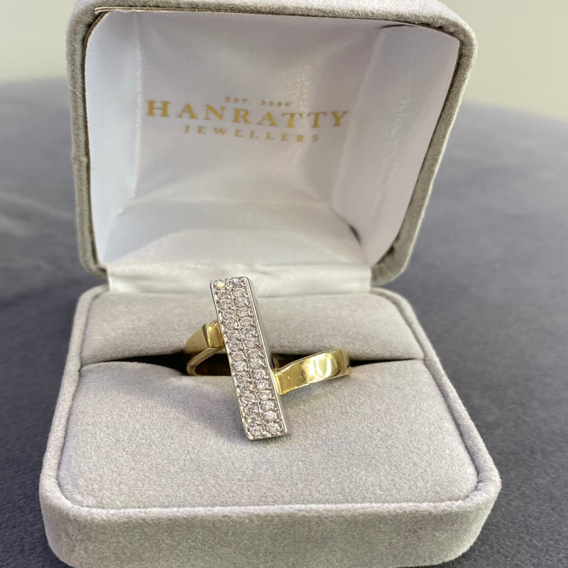Rectangle CZ Ring - 9ct Yellow Gold