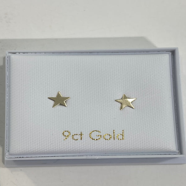 9ct Star Stud Earrings- 9ct Yellow Gold