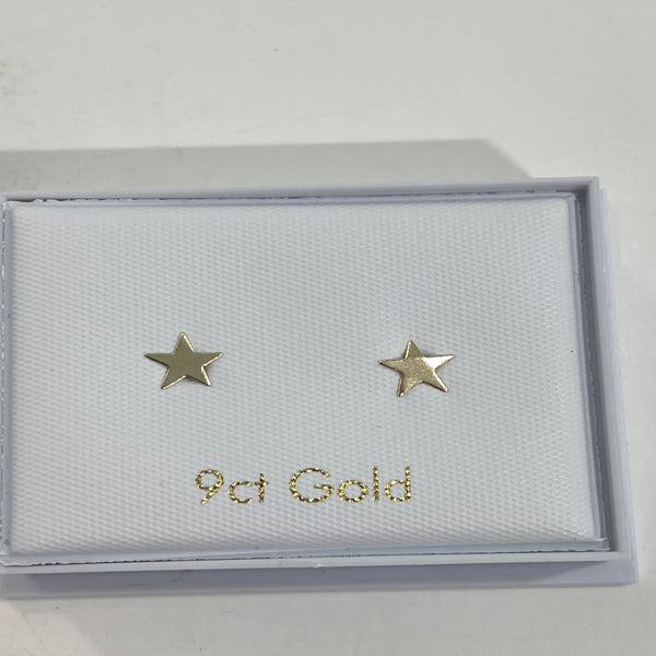 9ct Star Stud Earrings- 9ct Yellow Gold