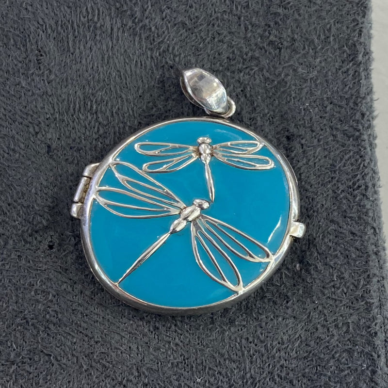 Blue Butterfly Oval Shape Locket