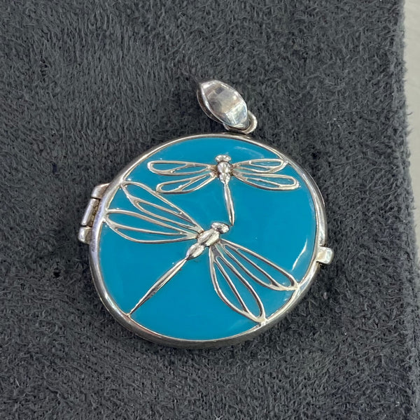 Blue Butterfly Oval Shape Locket