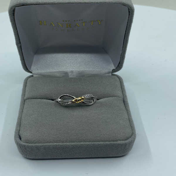 Cubic Zirconia Bow Ring - Sterling Silver