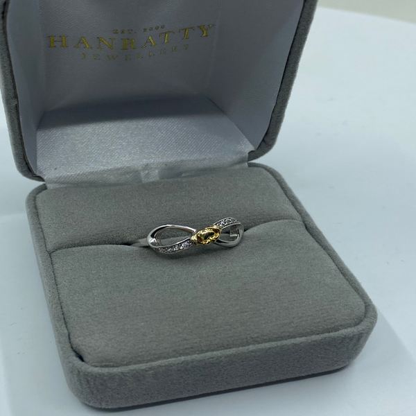 Cubic Zirconia Bow Ring - Sterling Silver