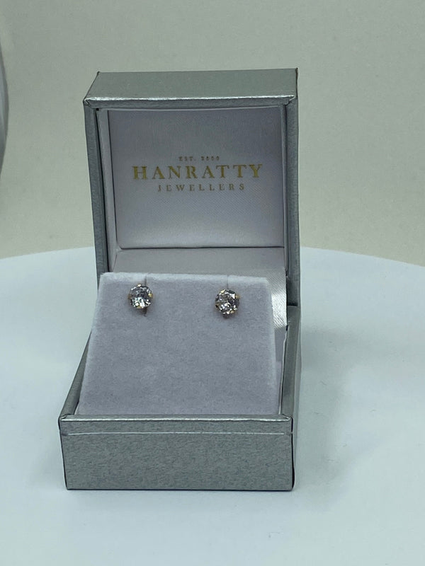 9ct Gold CZ Stud Earrings