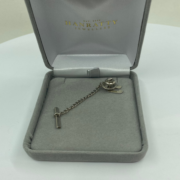 Mens Tie Tack Pin - Sterling Silver