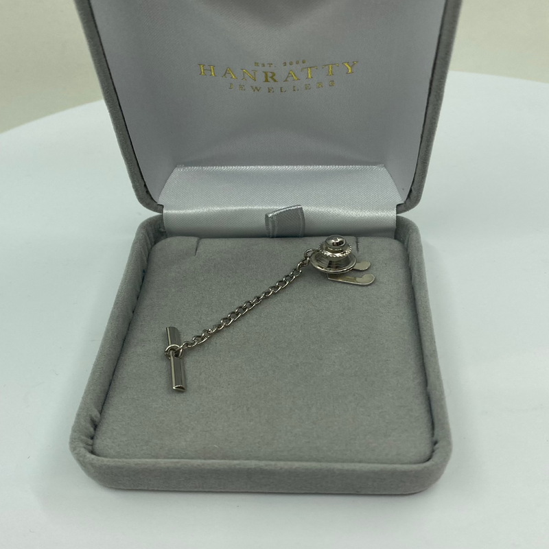 Mens Tie Tack Pin - Sterling Silver