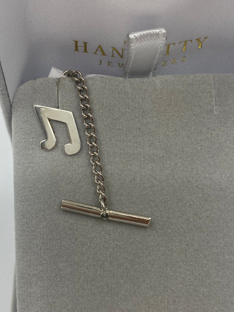 Mens Tie Tack Pin - Sterling Silver