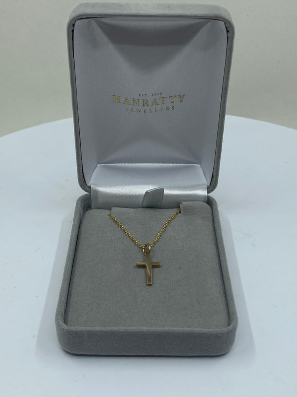 Small Plain Cross Pendant - 9ct Yellow Gold