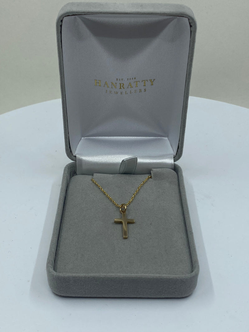 Small Plain Cross Pendant - 9ct Yellow Gold