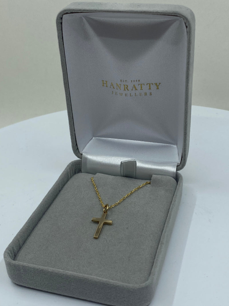 Small Plain Cross Pendant - 9ct Yellow Gold