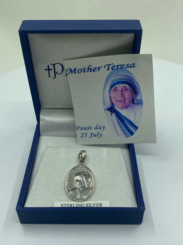 Mother Teresa Pendant - Sterling Silver
