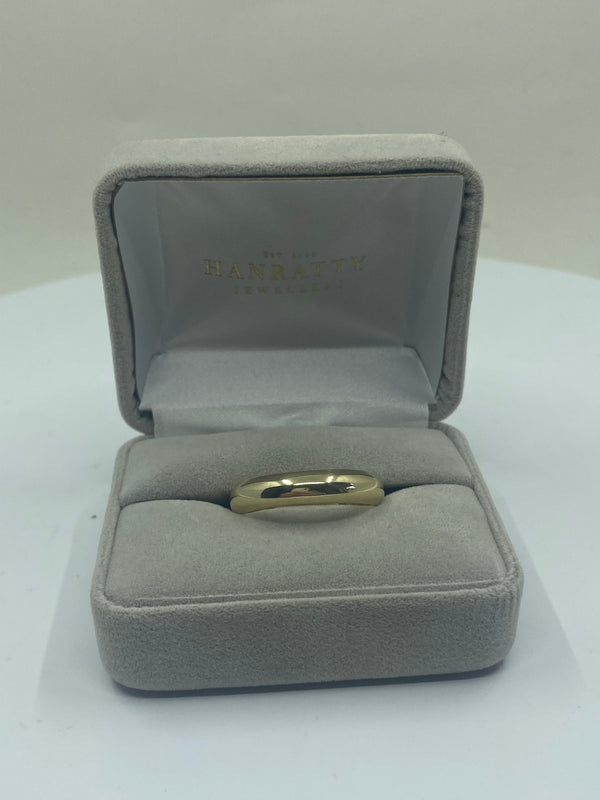 Thick Wedding Ring - Sterling Silver Gold Plated