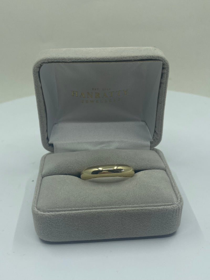 Thick Wedding Ring - Sterling Silver Gold Plated