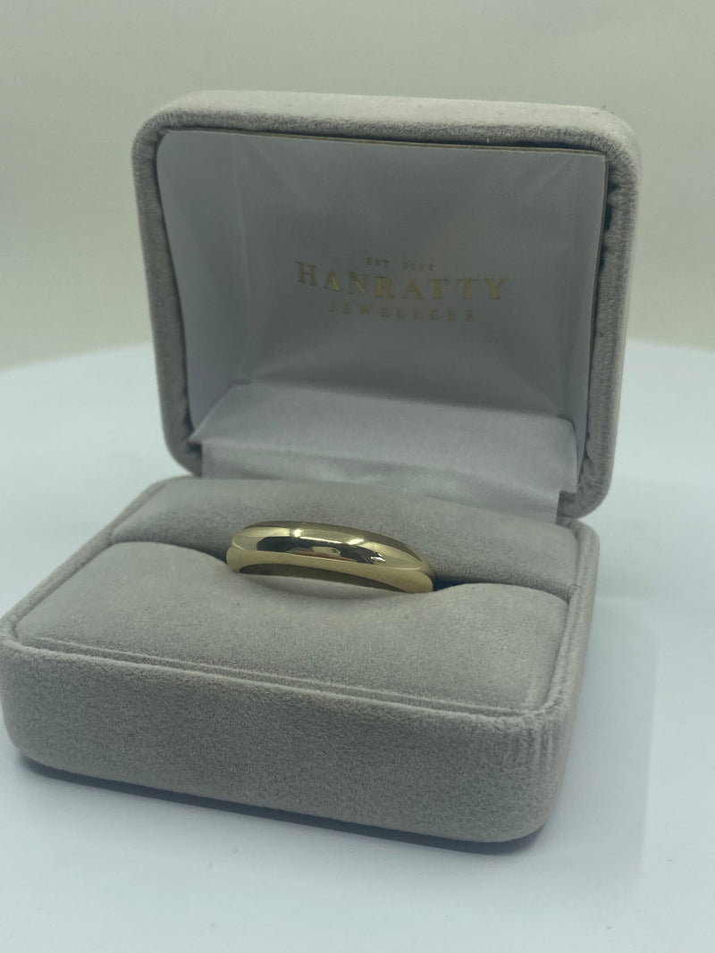 Thick Wedding Ring - Sterling Silver Gold Plated