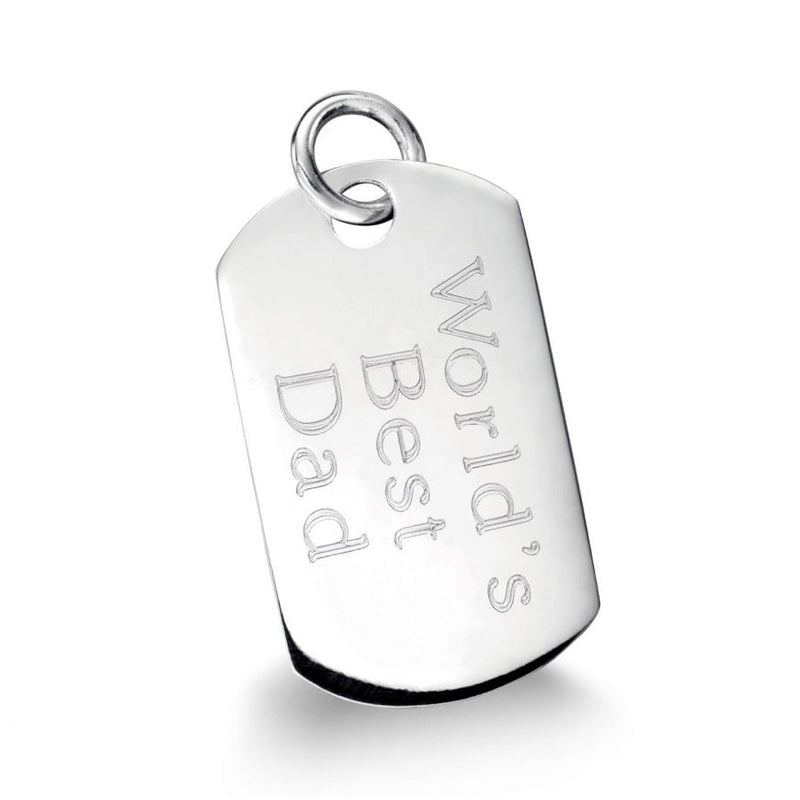 Worlds Best Dad engraved pendant dog tag silver