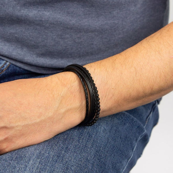 Fred Bennett Leather Bracelet - Black