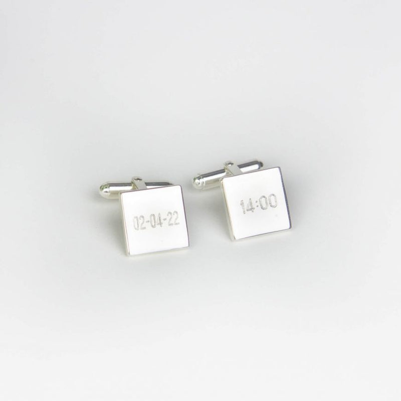 Solid Square Cufflinks Personalised Engraved Engrave