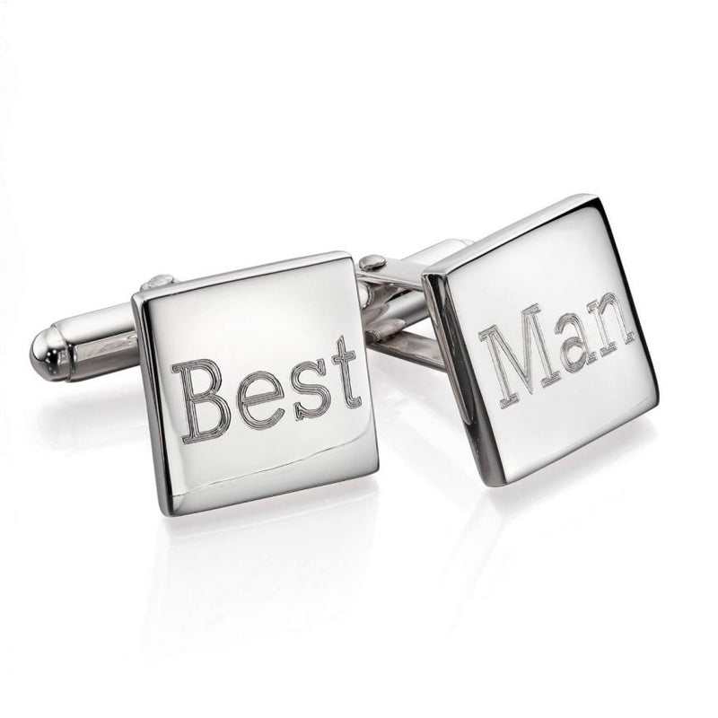 Solid Square Cufflinks Personalised Engraved Engrave Best Man