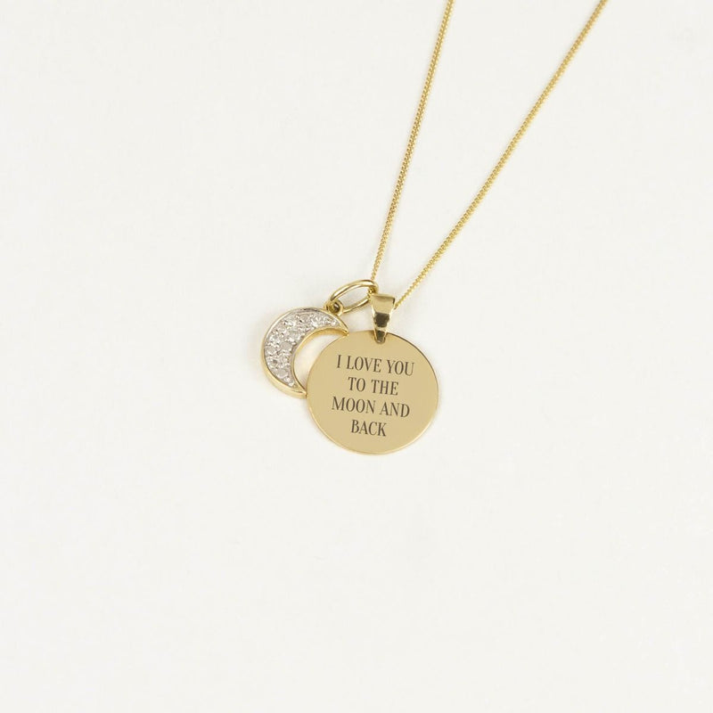 Engravable Disc Pendant Personalised - 9ct Yellow Gold